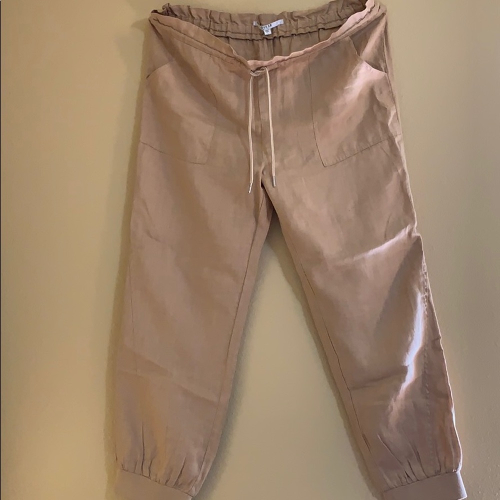 GUESS Large Tan/Beige Linen Drawstring Pants